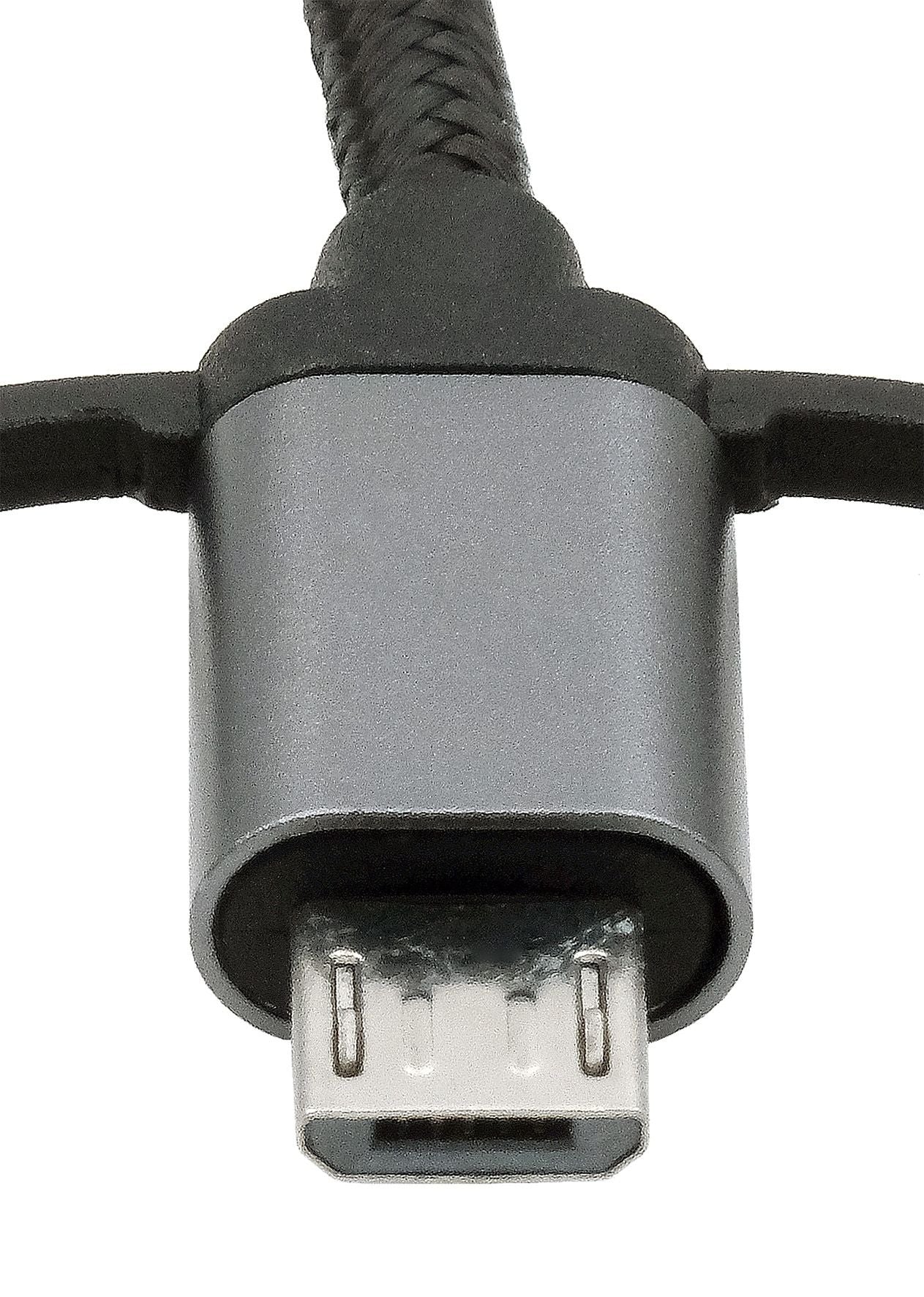 EXSYS Multi-Kabel – 3-in-1 USB-A auf USB-C/Lightning/Micro-USB 1 m, Schwarz – für iPhone/Android