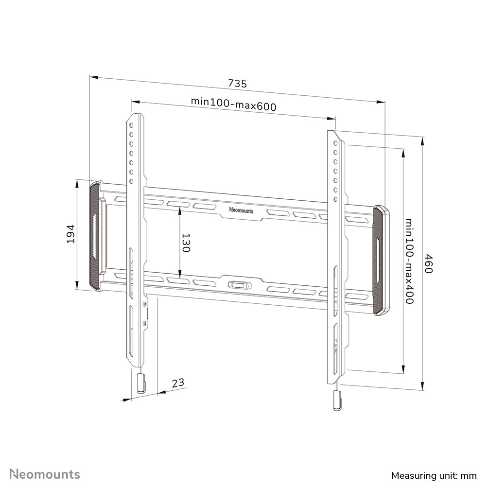 Neomounts Wandhalterung – Fix – 42–86" – VESA 100×100–600×400 – bis 60 kg – WL30-550BL16