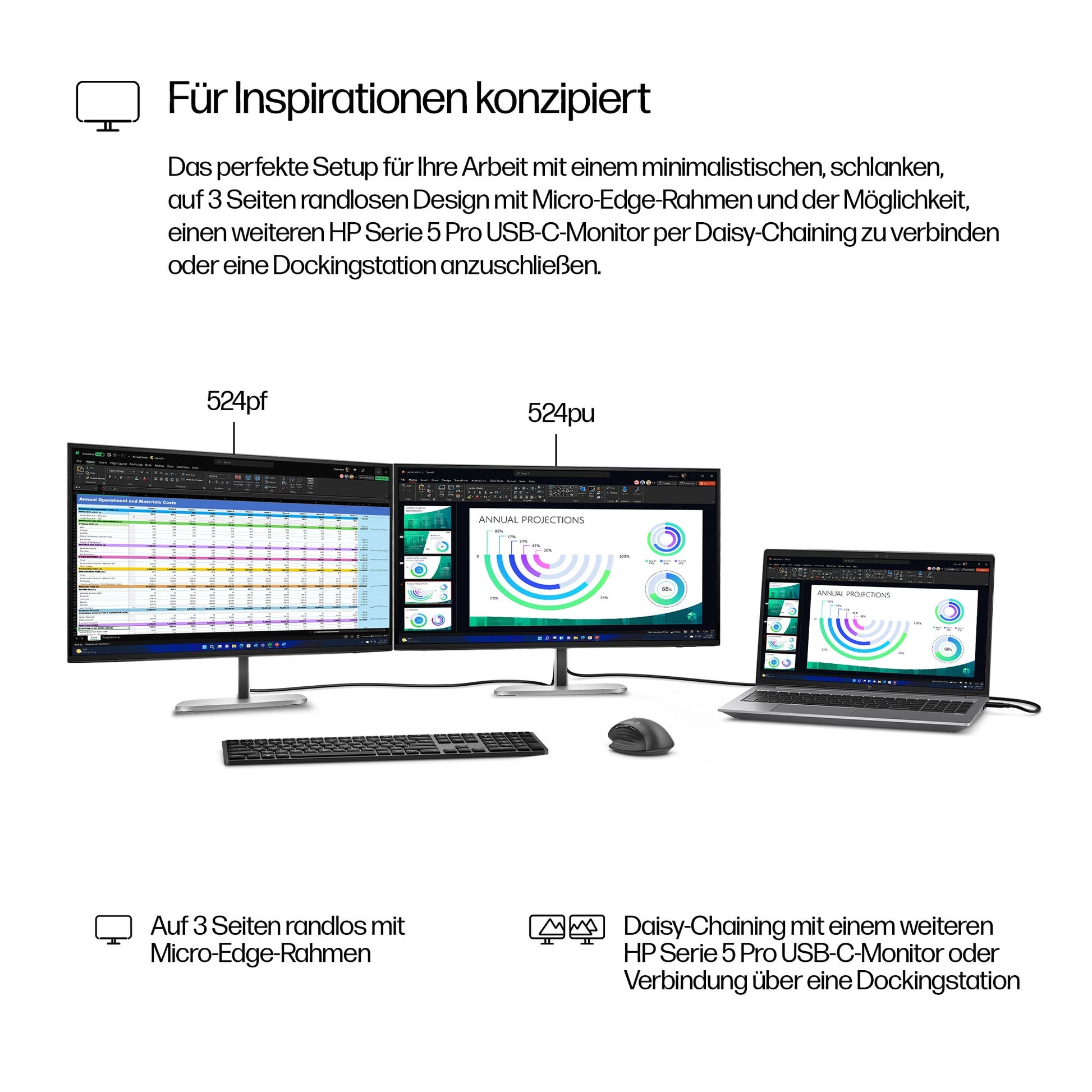 HP Serie 5 Pro 524pf – Monitor, 23,8" 1920 × 1080 (Full HD)