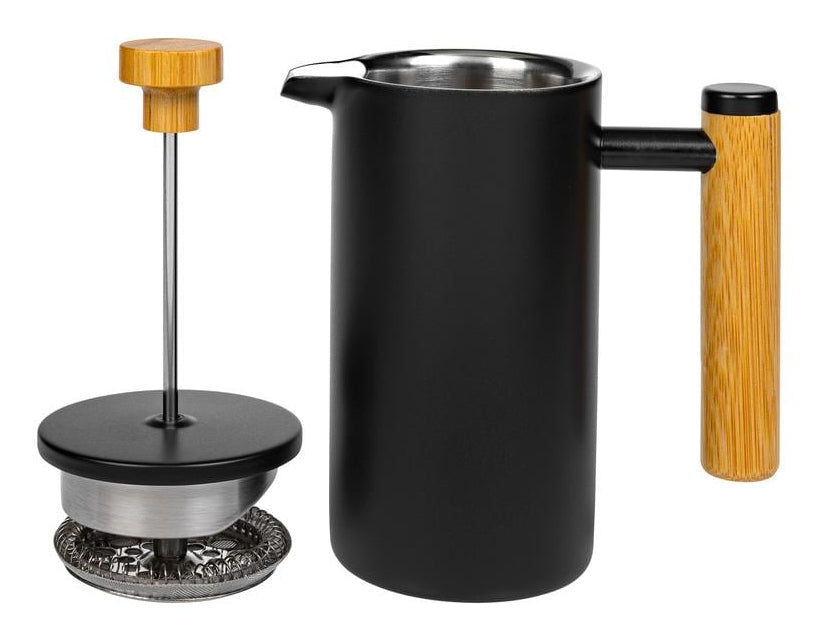 Furber. Furber French Press / Kaffeebereiter – 0,4 l, 3 Tassen, Edelstahl/Bambus