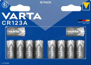 Varta CR123A Batterien, Lithium-Mangandioxid, 3 V – 10 Stk.