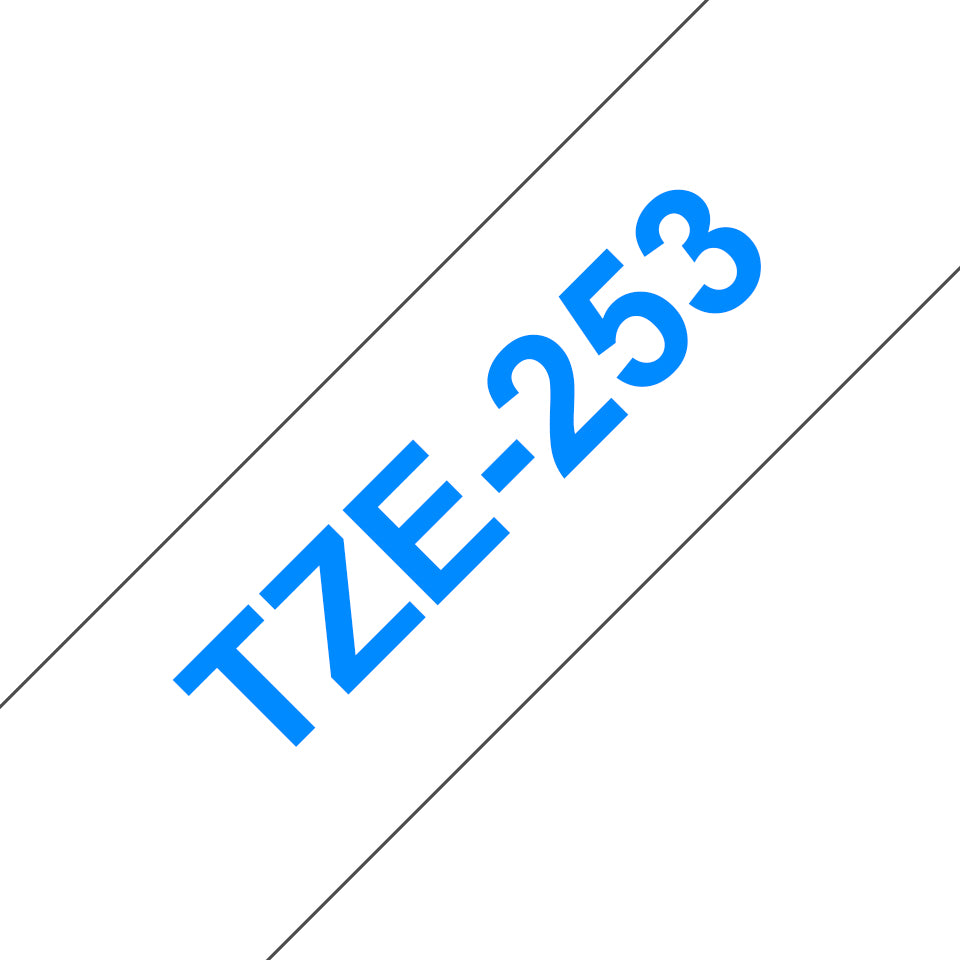 Brother Schriftband – 24 mm × 8 m, weiss, blau, TZe