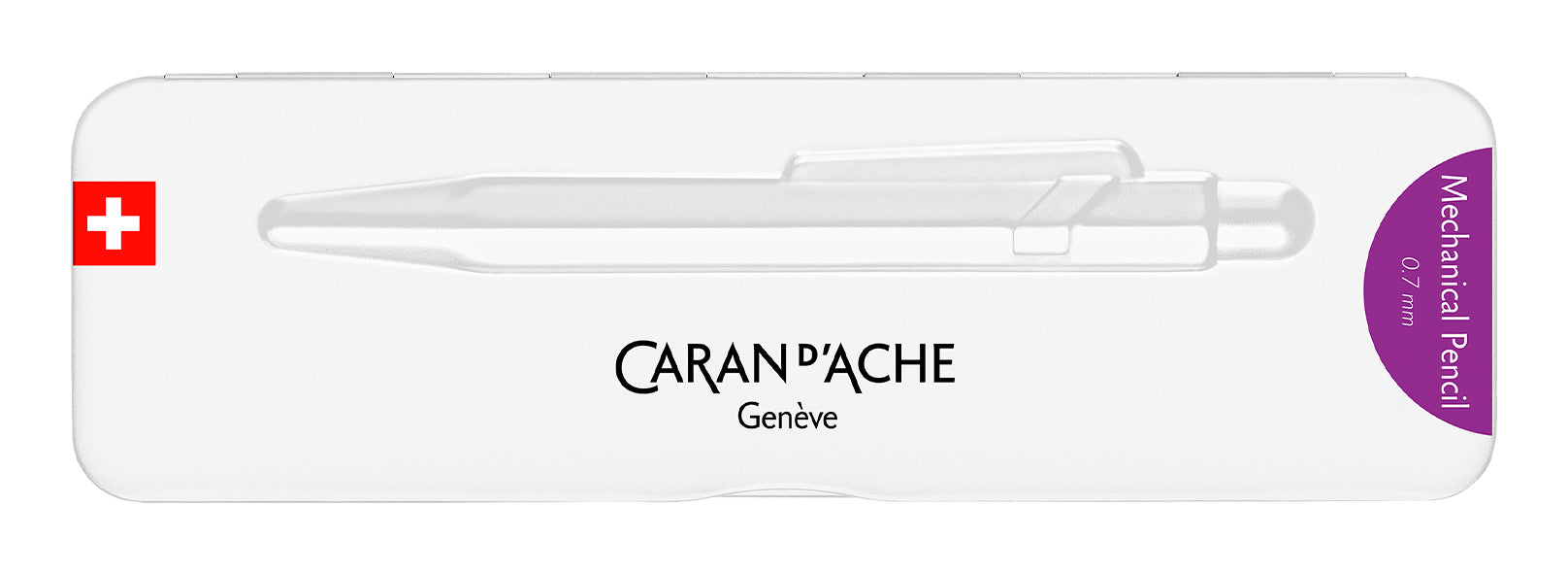Caran d-Ache 849 Colormat-X Druckbleistift – 0,7 mm – Aluminium – Blau – mit Radierer