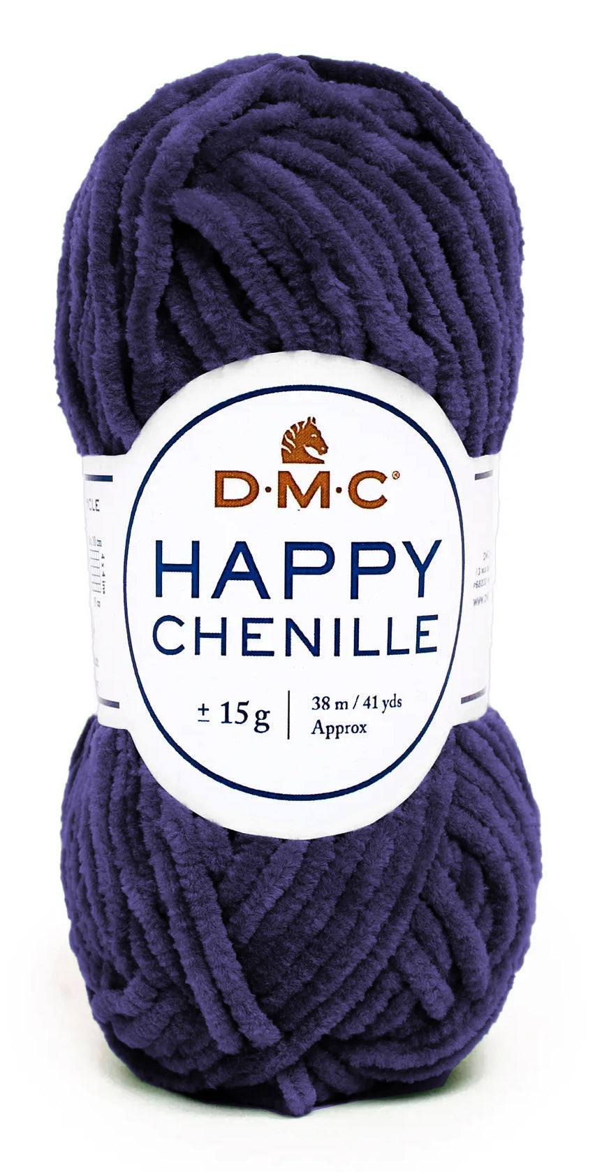 DMC Happy Chenille Garn Dunkelviolett – Sperrig, 15 g, 38 m, Nadel 3 mm, 100% Polyester