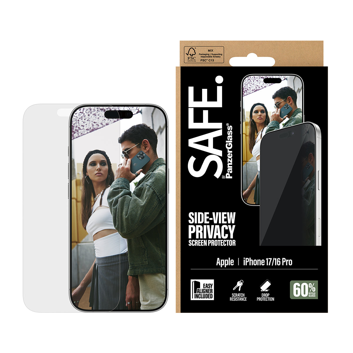 PanzerGlass Privacy-Displayschutzglas – für Apple iPhone 17, kratzresistent, stossfest, Hartglas, transparent