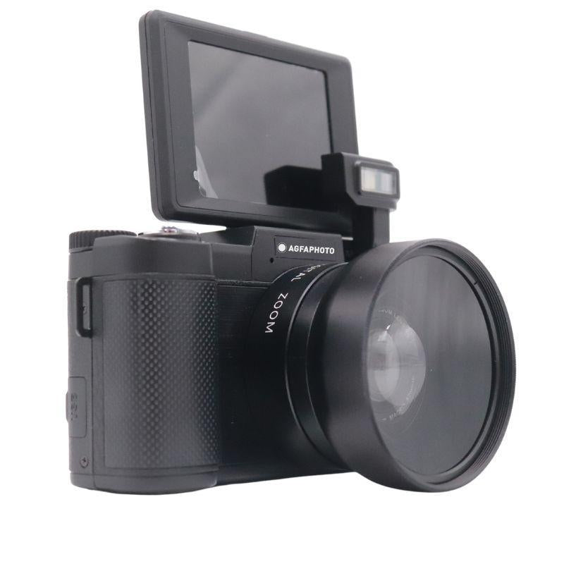 AgfaPhoto Realishot VLG-4K – Vlogging-Kamera, 4K, Klapp-Display, 3,0" Display, Schwarz
