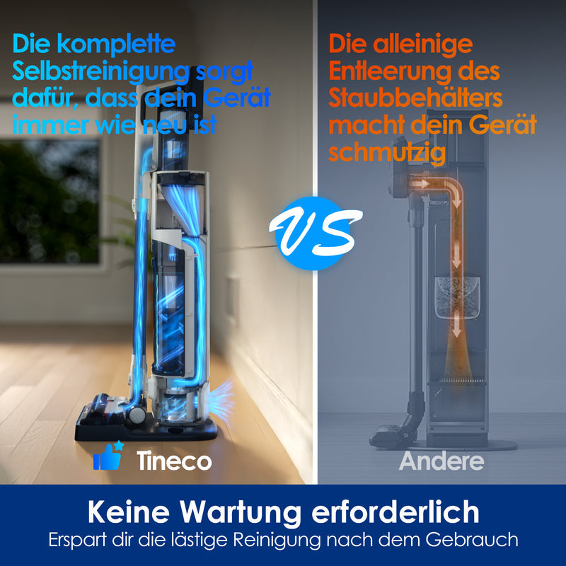 Tineco Akkustaubsauger PURE ONE Station 5, 2-in-1 – 70 min, 500 W, Behälter 0,45 l