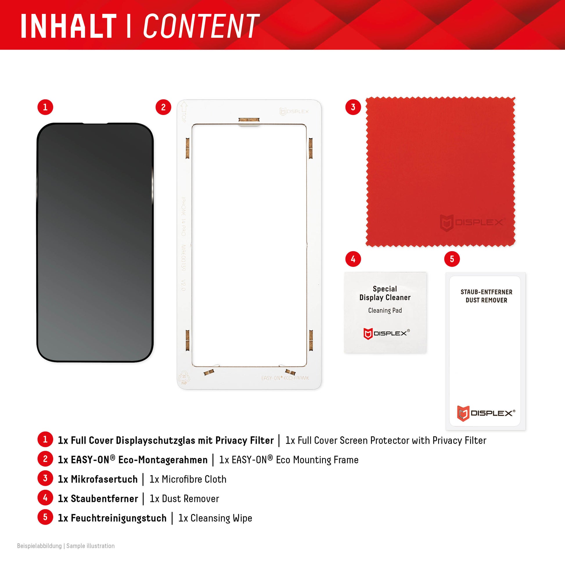 EVI Displex Privacy Glass – Privacy-Filter, iPhone 15 Pro Max/15 Plus