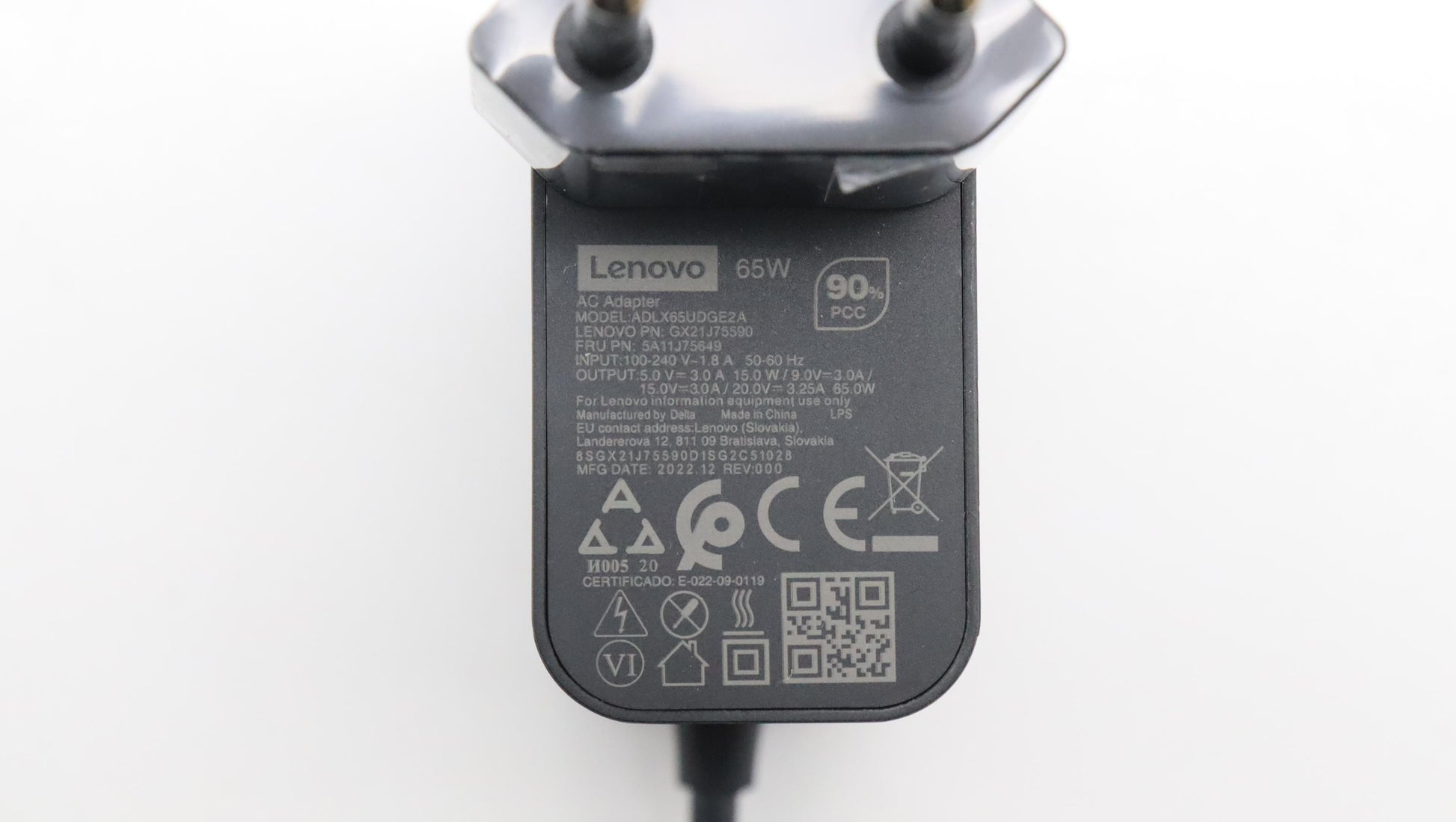 Lenovo 5A11J75649 Netzteil 65 W – 5–20 V einstellbar – für ThinkBook 14 G6 ABP (Typ 21KJ) – schwarz