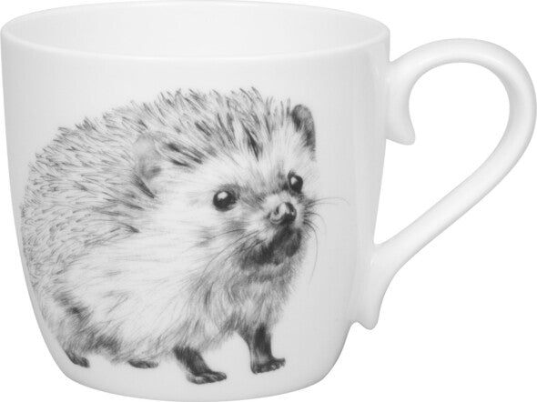 Könitz Porzellan Könitz Becher Amazing Animals Igel – 425 ml, Ø 9,7 cm, H 8,9 cm, Knochenporzellan, Weiss, spülmaschinenfest
