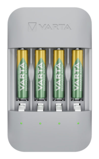 Varta Eco Charger Pro Recycled Batterieladegerät 4× – für AA, AAA (NiMH) – inkl. 4×AAA