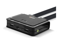 Lindy KVM-Switch 2×1, DisplayPort/USB-C/USB 2.0, Audio