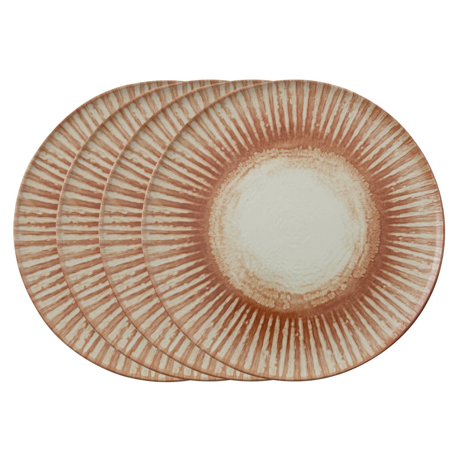 Arthur Krupp Pizzateller – 4er Set, Ø 32 cm, Steingut, Rot, spülmaschinenfest, mikrowellengeeignet