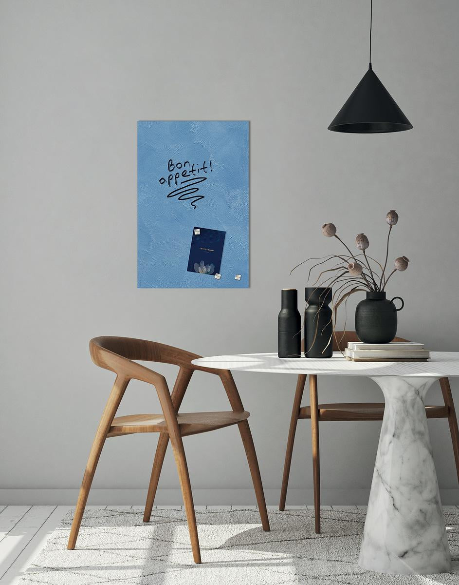 Sigel Whiteboard – 60 × 40 cm, Glas, matt, magnetisch, Wandmontage, inkl. SuperDym-Magnetwürfel, Montagesatz