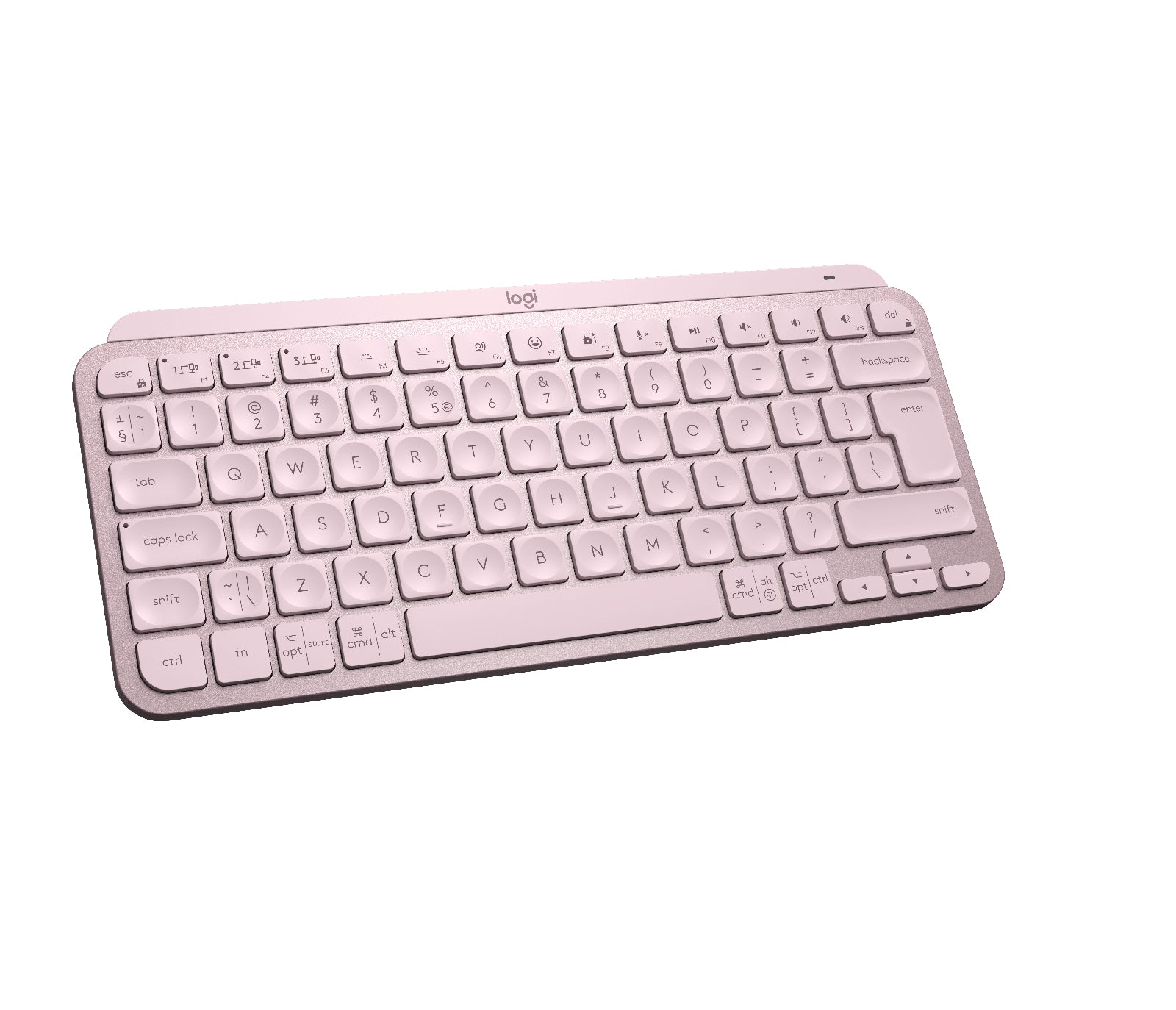 Logitech MX Keys Mini – Tastatur, kabellos, US-Layout (EN), beleuchtet, Rosa