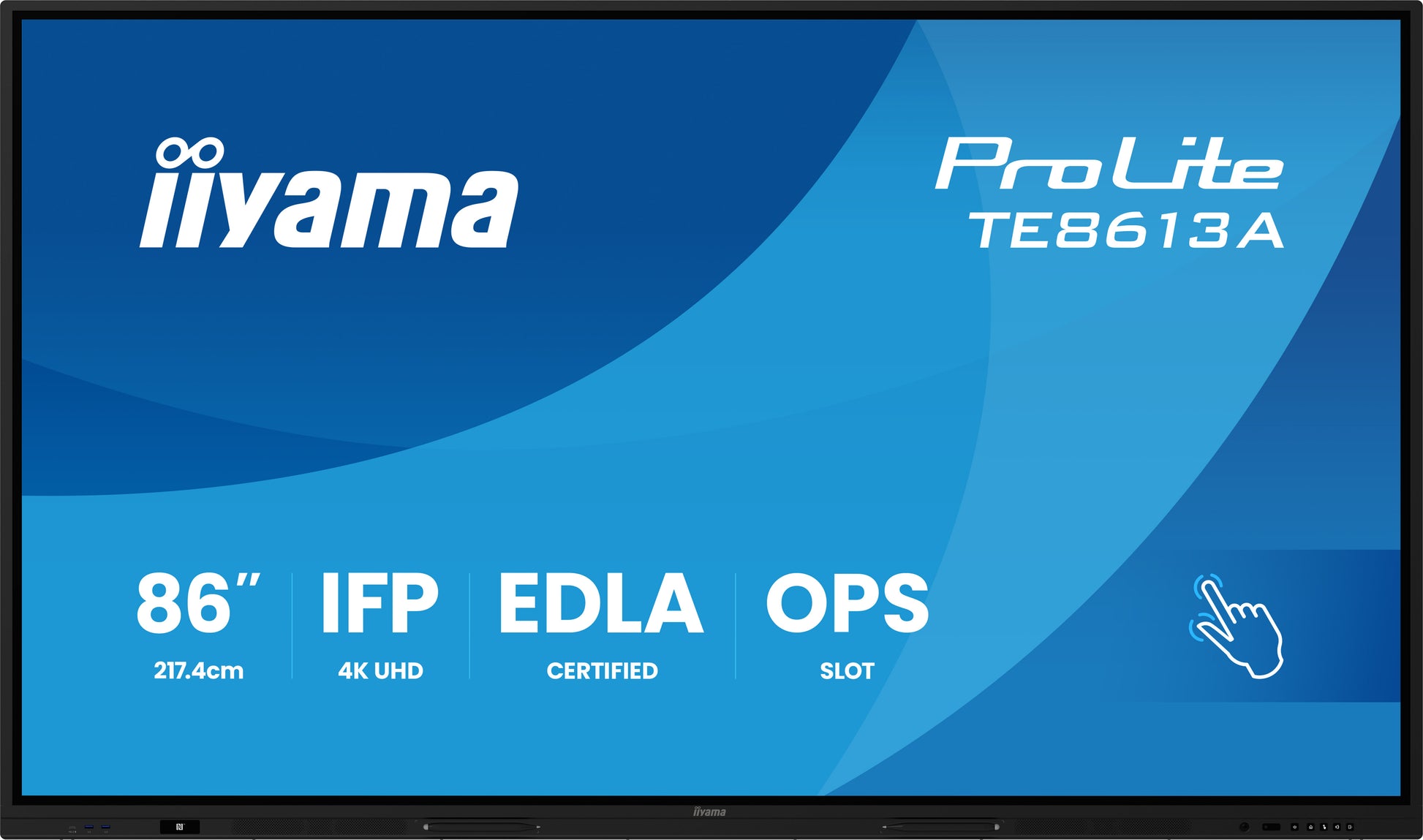 iiyama TE8613A-B2AG – 86" 4K Ultra HD Interaktives Display (Touch), IR-Touch, 500 cd/m², Android