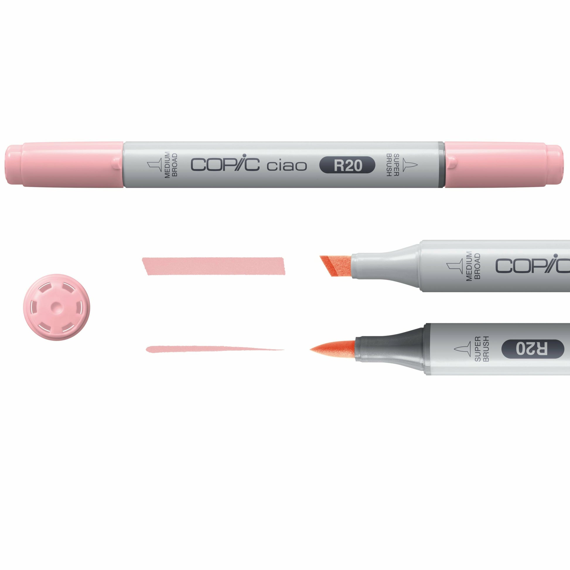 Copic Ciao Brush Pen, Doppelspitze, Portrait 1 – Kombi (Pinsel + Keilspitze), Alkoholbasiert, 6 Farben