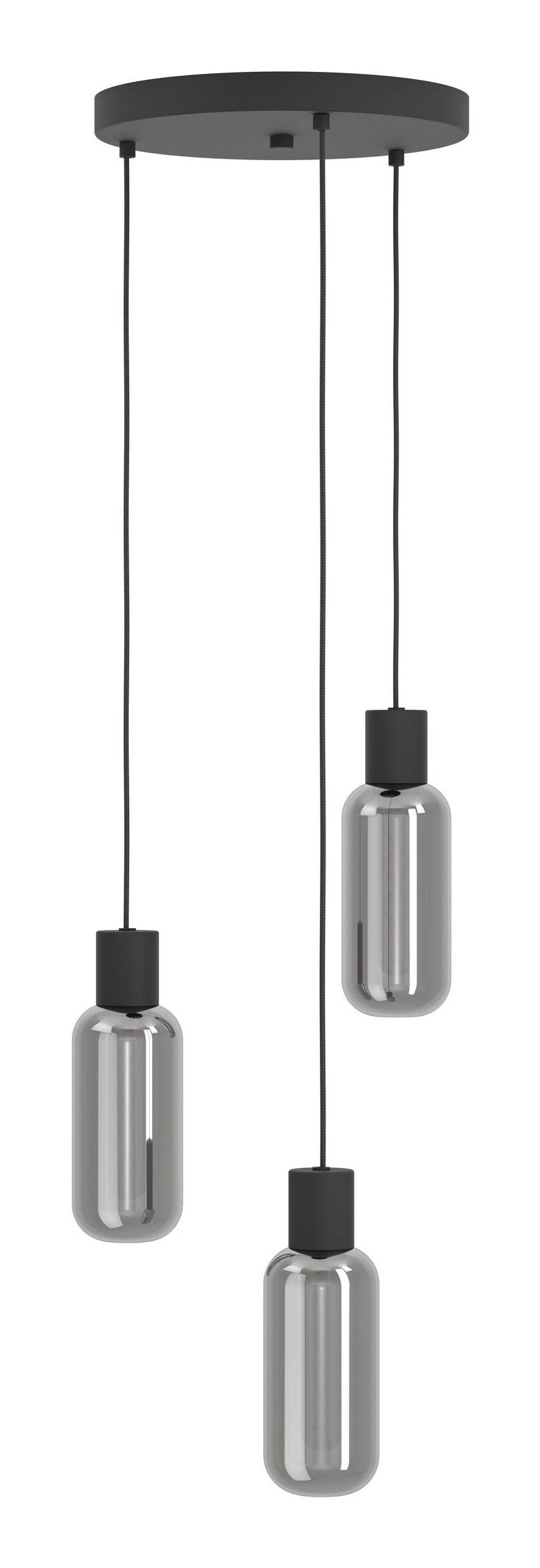 EGLO Pendelleuchte MAIONE – Ø 30 cm, 12 W, nicht dimmbar, E27 (3×), exkl. Leuchtmittel, schwarz