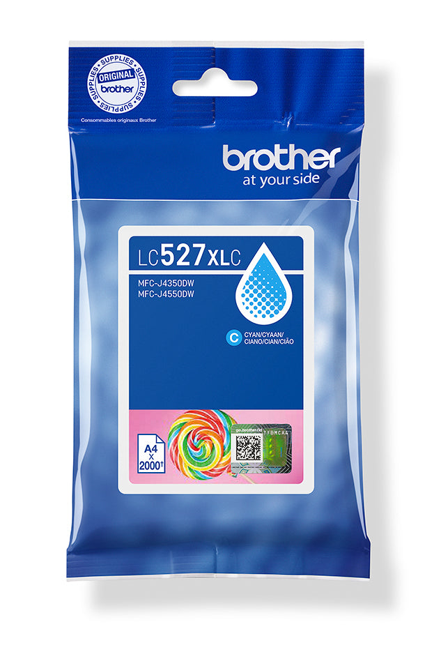 Brother Tintenpatrone LC-527XLC, cyan, hohe Reichweite, 2'000 Seiten – für MFC-J4350DW