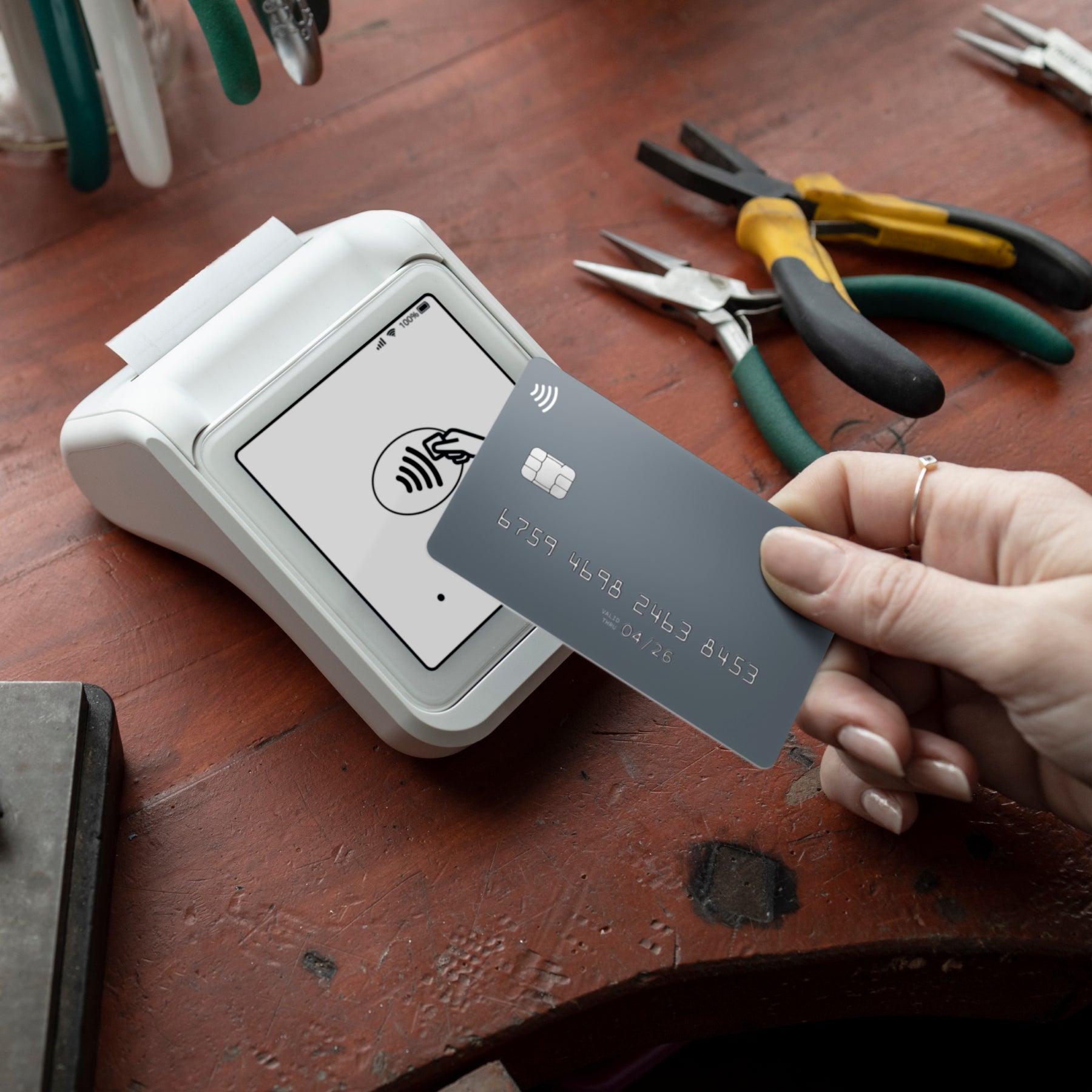 SumUp POS-Terminal mit Bondrucker – WLAN/4G, kontaktlos & EMV – weiss