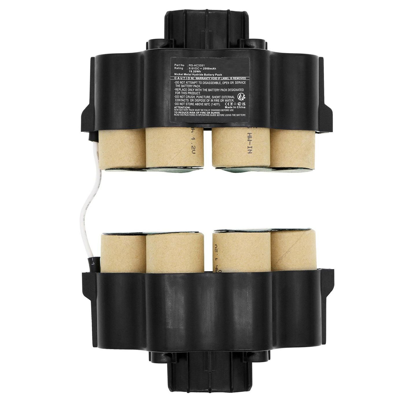 CoreParts Akku 9,6 V 2000 mAh 19,20 Wh – für Rowenta Staubsauger