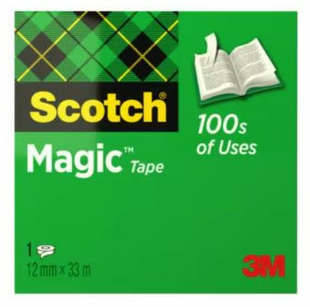 3M Scotch Klebeband Magic 810 – matt, beschriftbar, Zelluloseazetat, 12 mm × 33 m, transparent