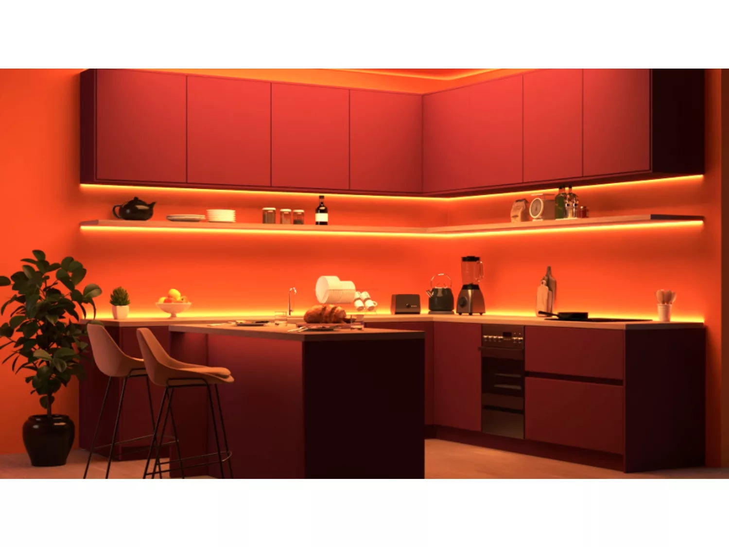 WiZ LED-Strip – 30 m, 1350 lm, 22 W, RGB, dimmbar, WiFi, für HomeKit, weiss