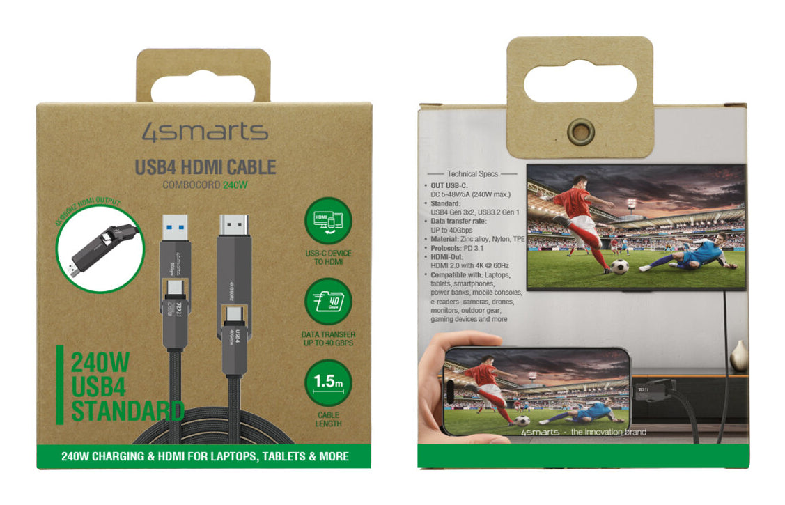 4smarts HDMI-Kabel, USB-A – für Universal, Schwarz