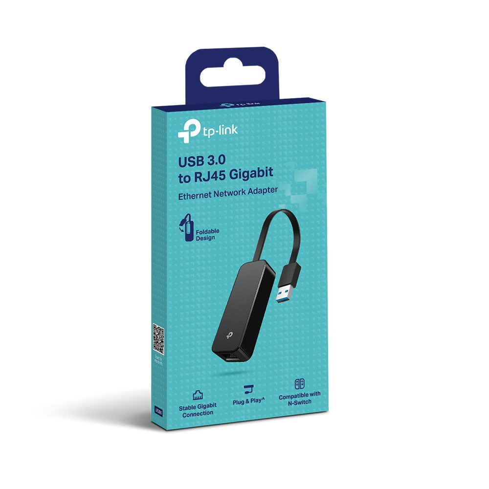 TP-Link Netzwerkadapter USB-A zu RJ-45 – 1 Gbit/s, USB 3.2 Gen 1 (5 Gbit/s), Plug & Play, Schwarz