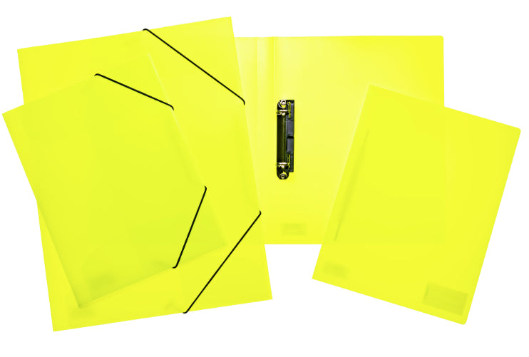 HERMA Ringbuch – A4 Hochformat – 2-Ring, Rücken 35 mm – Neongelb, Kunststoff, mit Niederhalter