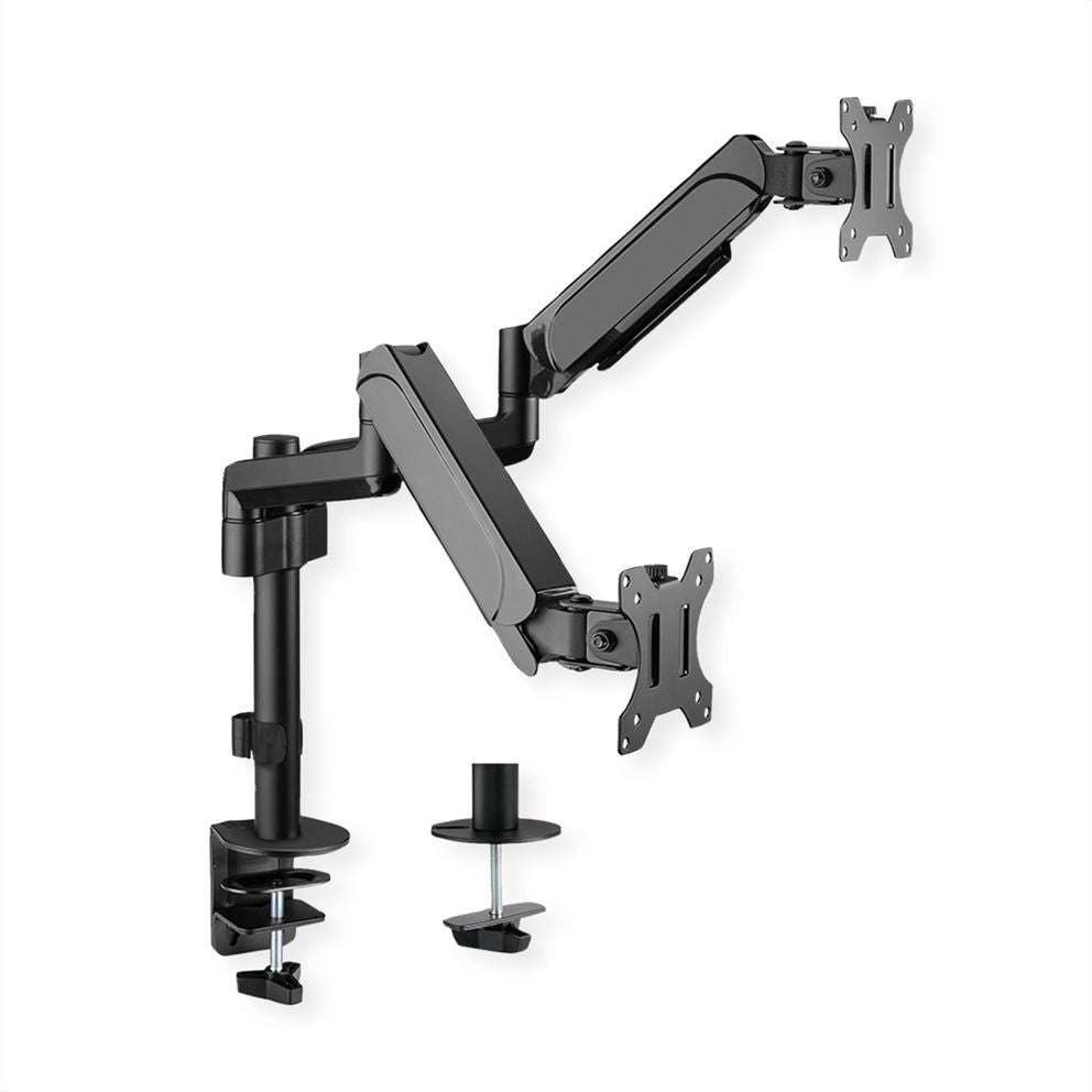 VALUE Dual-Arm – Monitorarm Tischhalterung – 2 Monitore – 17–32" – VESA 75×75/100×100 mm – bis 9 kg/Monitor