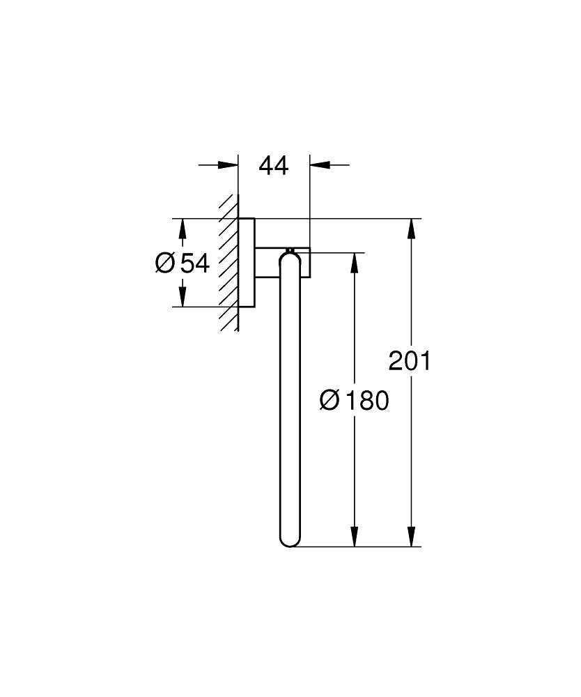 GROHE Handtuchhalter Start – 18×20,1 cm, Messing, 5 kg, zum Schrauben, Schwarz