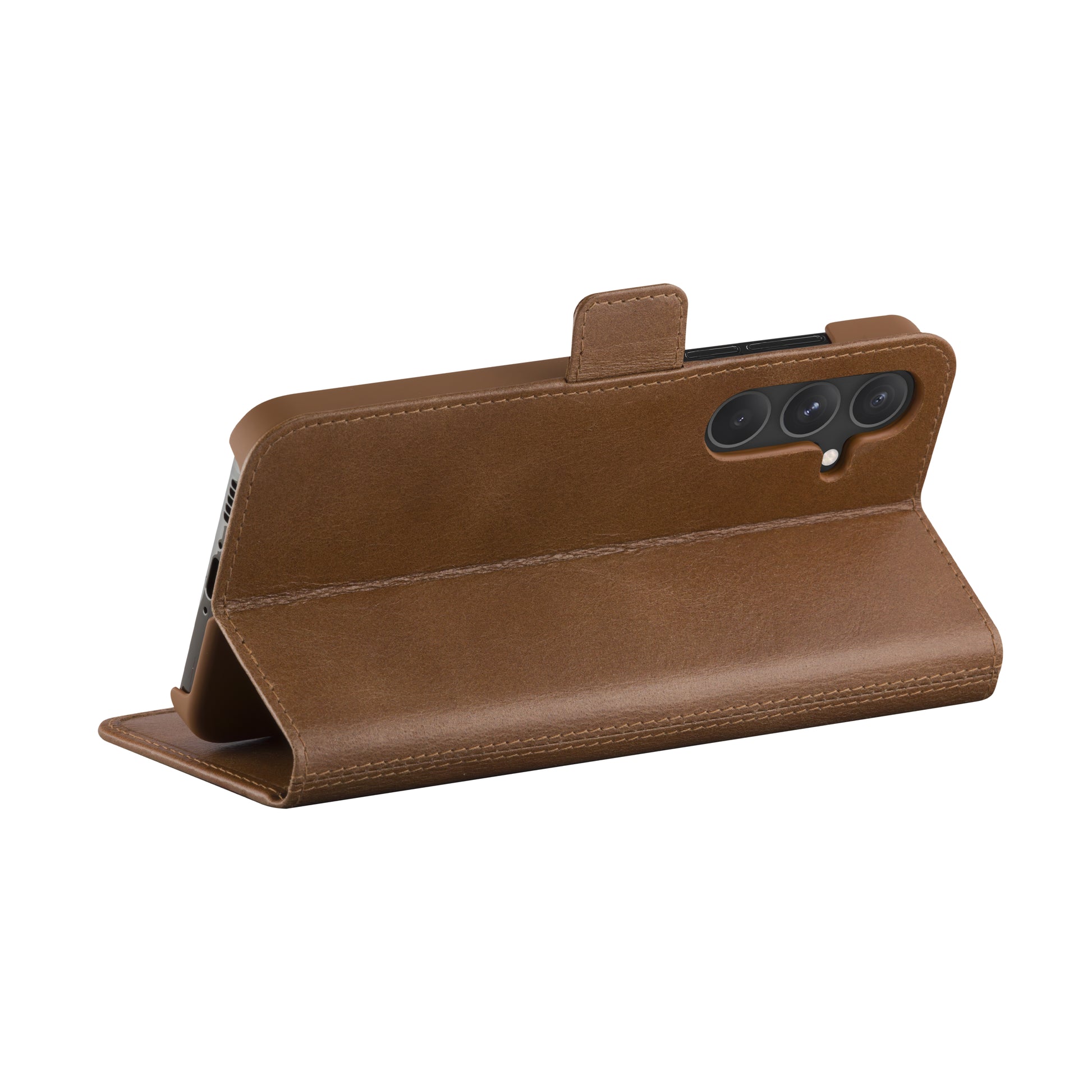dbramante1928 Copenhagen Wallethülle – für Samsung Galaxy A55 5G, mit Ständer, 3 Kartenfächer, Leder, Braun