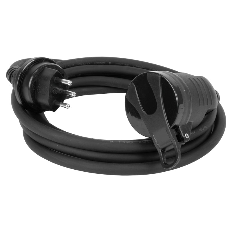 Steffen Verlängerungskabel – T13–T13, 5 m, IP55, Aussen, 3×1,5 mm², Schwarz