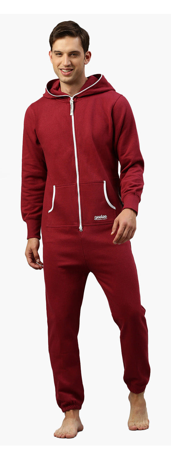 Switcher Jumpsuit – XS – Burgund, Baumwolle/Polyester, mit Geleetasche