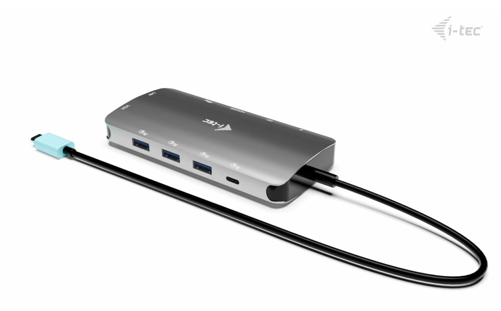 i-tec Metal Nano Dockingstation – USB-C, DP/HDMI/VGA, 100 W PD, GbE, für Windows/Mac/ChromeOS