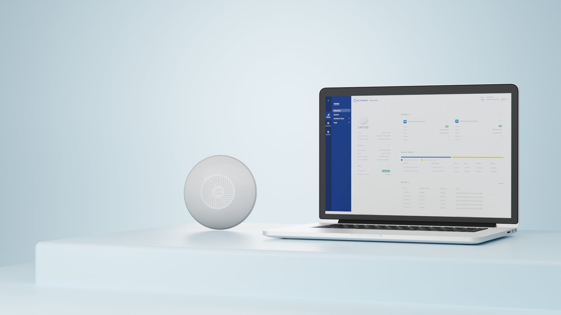 Teltonika TAP100 – Access Point – Wi-Fi 4 (2,4 GHz), 300 Mbit/s, PoE, Wand/Decke