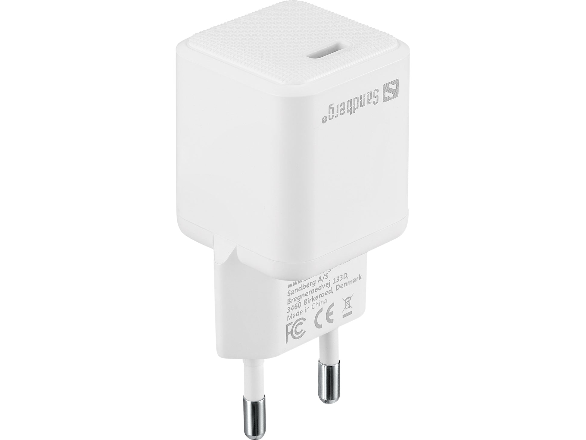 Sandberg PD20W SAVER USB-Wandladegerät 20 W – USB-C×1 – PD, EU-Stecker (Typ C) – Weiss