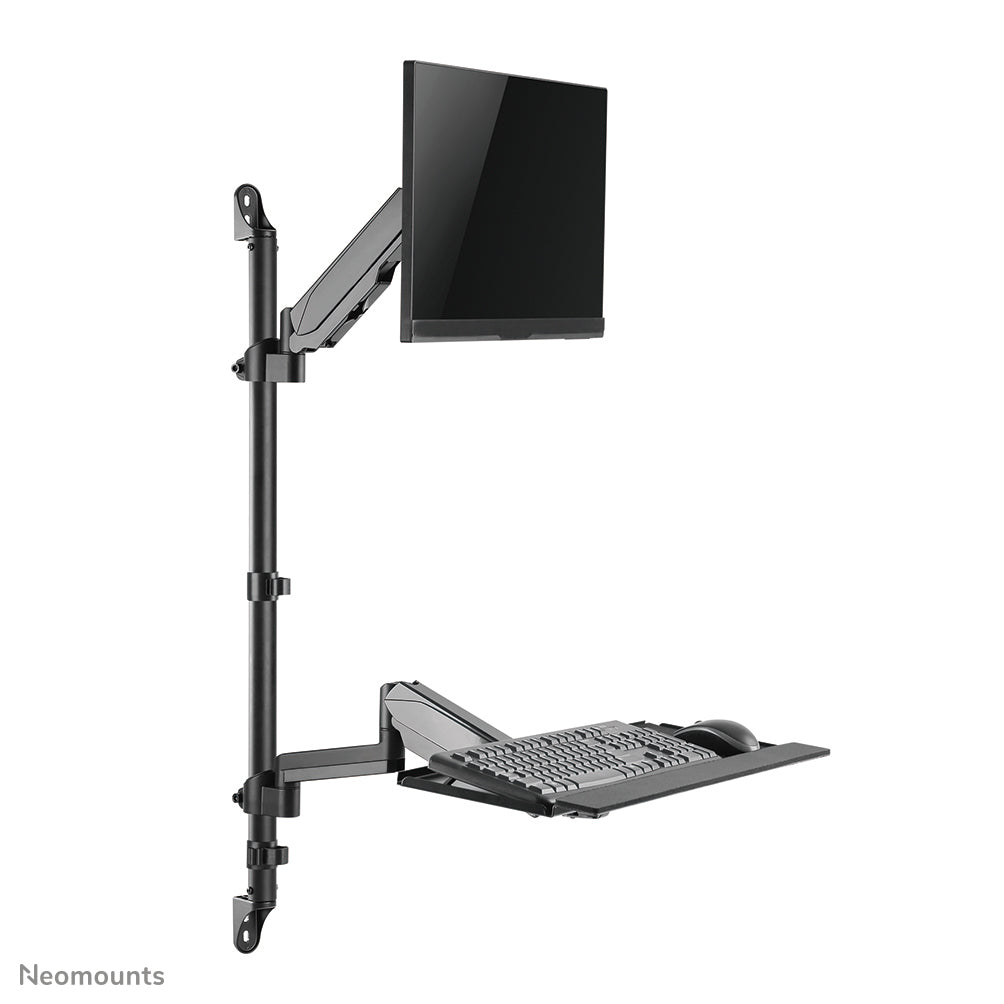 Neomounts WL90-325BL1 – Wandhalterung, bis 32", 1–9 kg, Gasfeder, Tastatur- & Mausplatte, Schwarz