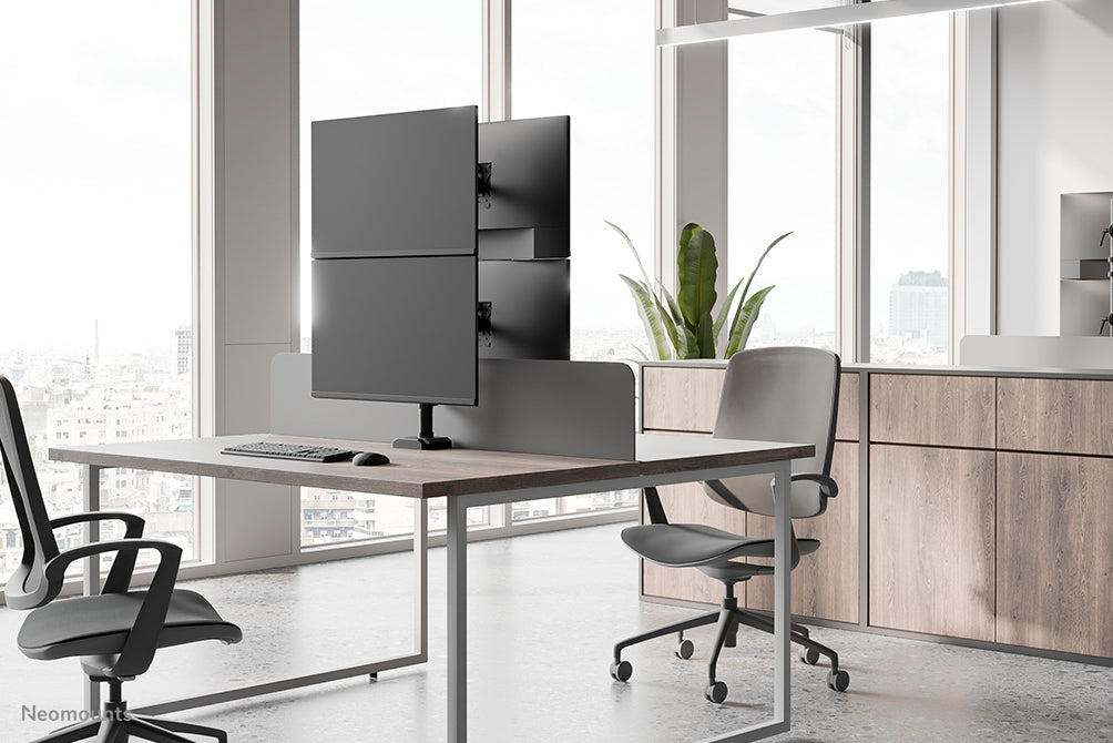 Neomounts NERO – Monitorarm Tischhalterung – Klemme/Durchführung – 2 Monitore – 10–32" – bis 9 kg/Monitor