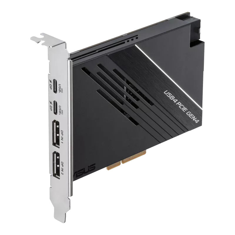 ASUS USB4 PCIe Gen4 Karte – PCIe 4.0, USB-C + DisplayPort-Ausgang – für Windows 10 x64/11 – Mehrfarbig
