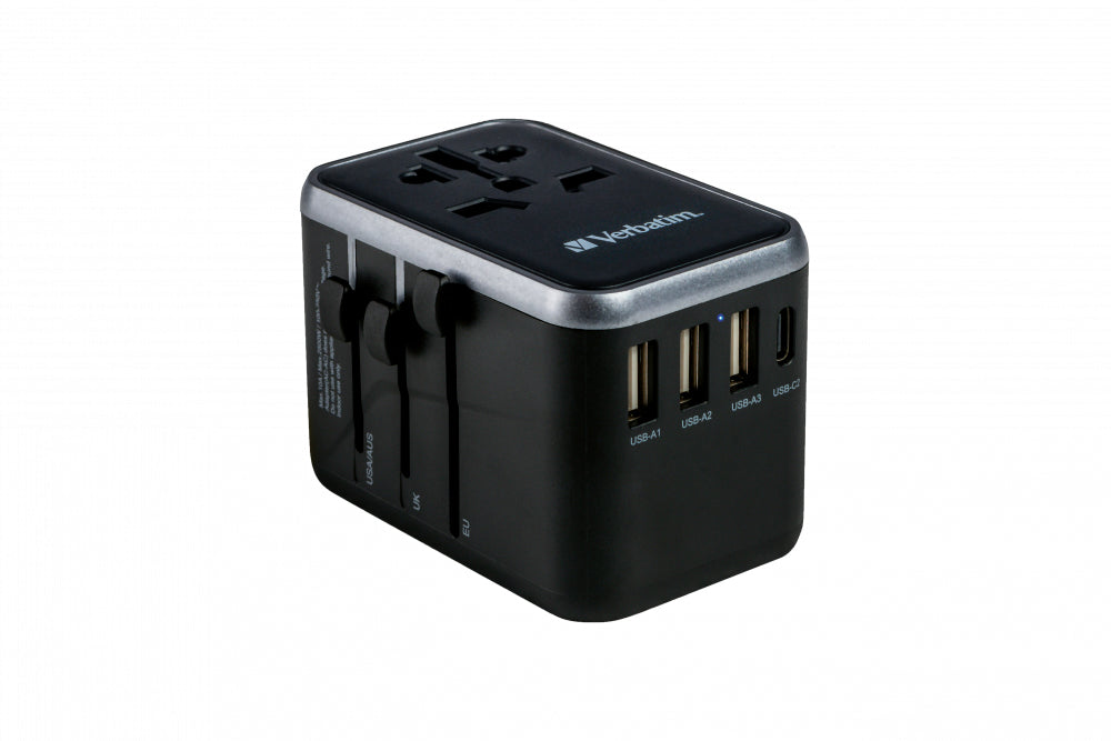 Verbatim UTA-04 Reiseadapter USB-Ladegerät 61 W – USB-C×2, USB-A×3 – PD, QC