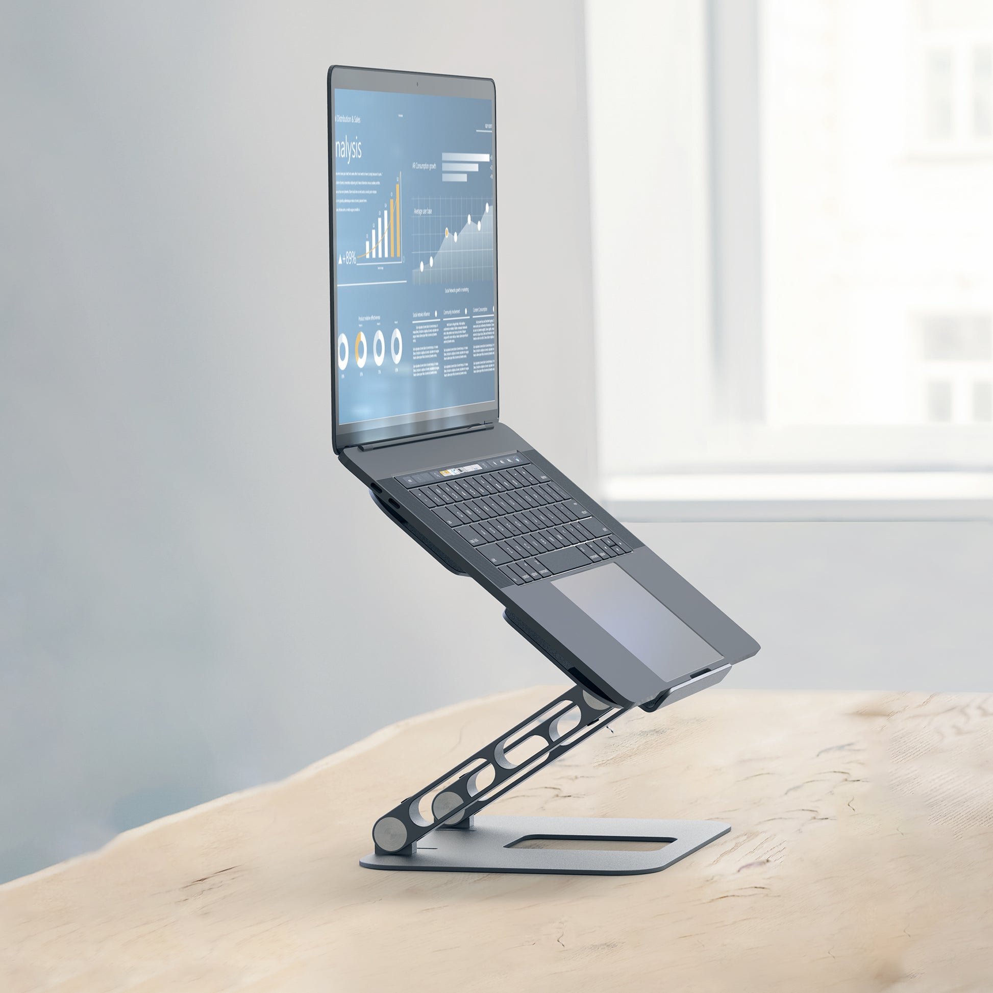 j5create Laptop-Ständer – bis 16", bis 4 kg – Schwarz/Grau
