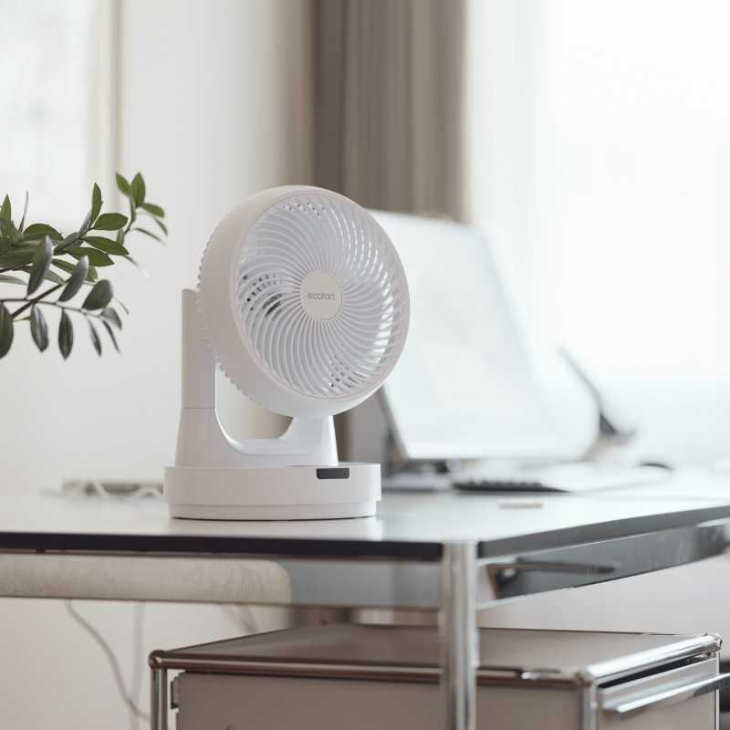 Ecofort Tischventilator ecoQ SilentAir Tavo – 25 cm, 8 Stufen, oszillierend, Fernbedienung, 30 W, 48 dB(A)