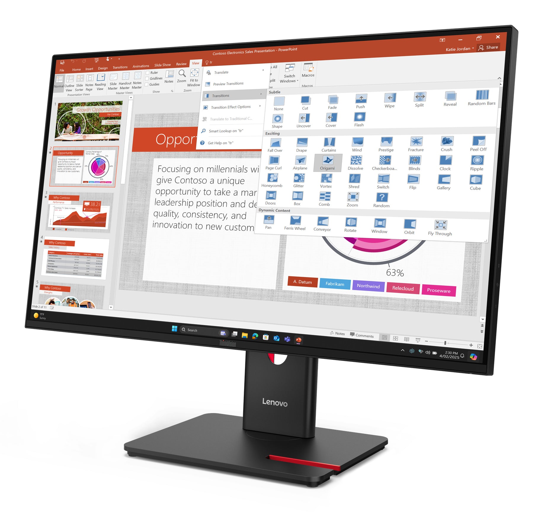 Lenovo ThinkVision T27-40 LED Monitor, 27", 1920 × 1080 (Full HD), Schwarz