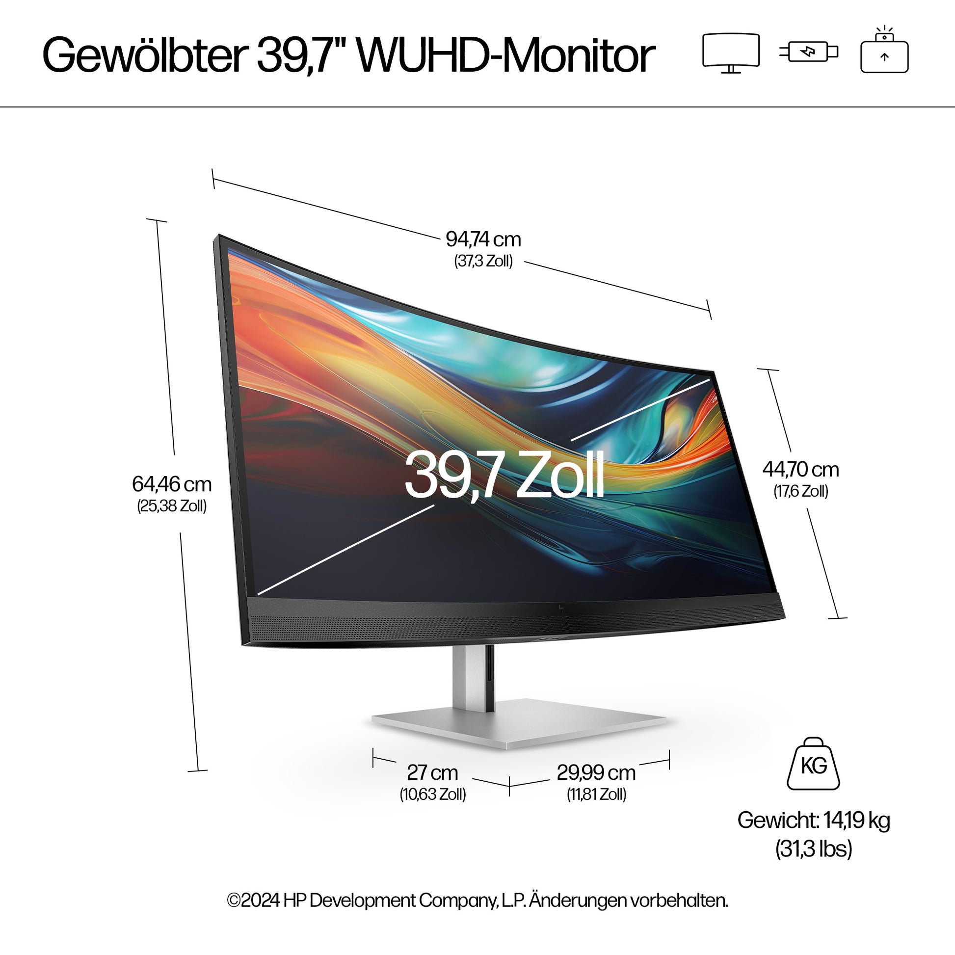 HP Serie 7 Pro 740pm – Monitor, 39,7"