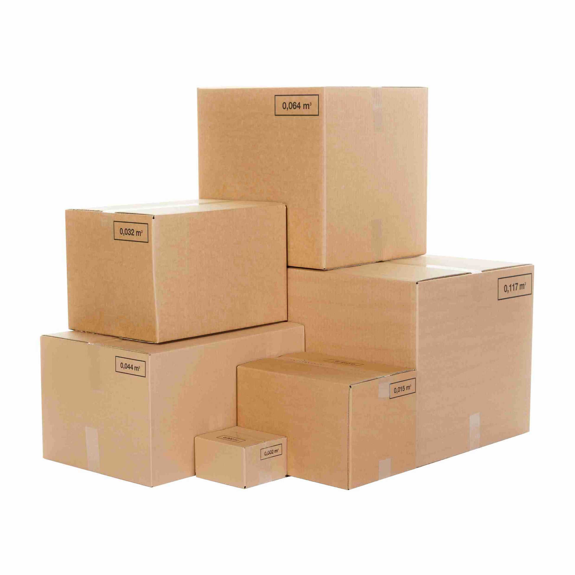 Model Versandverpackung – 229 × 189 × 121 mm, braun, Wellkarton, B-Welle, selbstklebend – 1 Palette (2'400 Stk.)