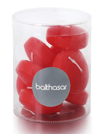 Balthasar Schwimmkerzen – Ø 4,9 × 2,8 cm – Paraffin, Rot – 8-teilig