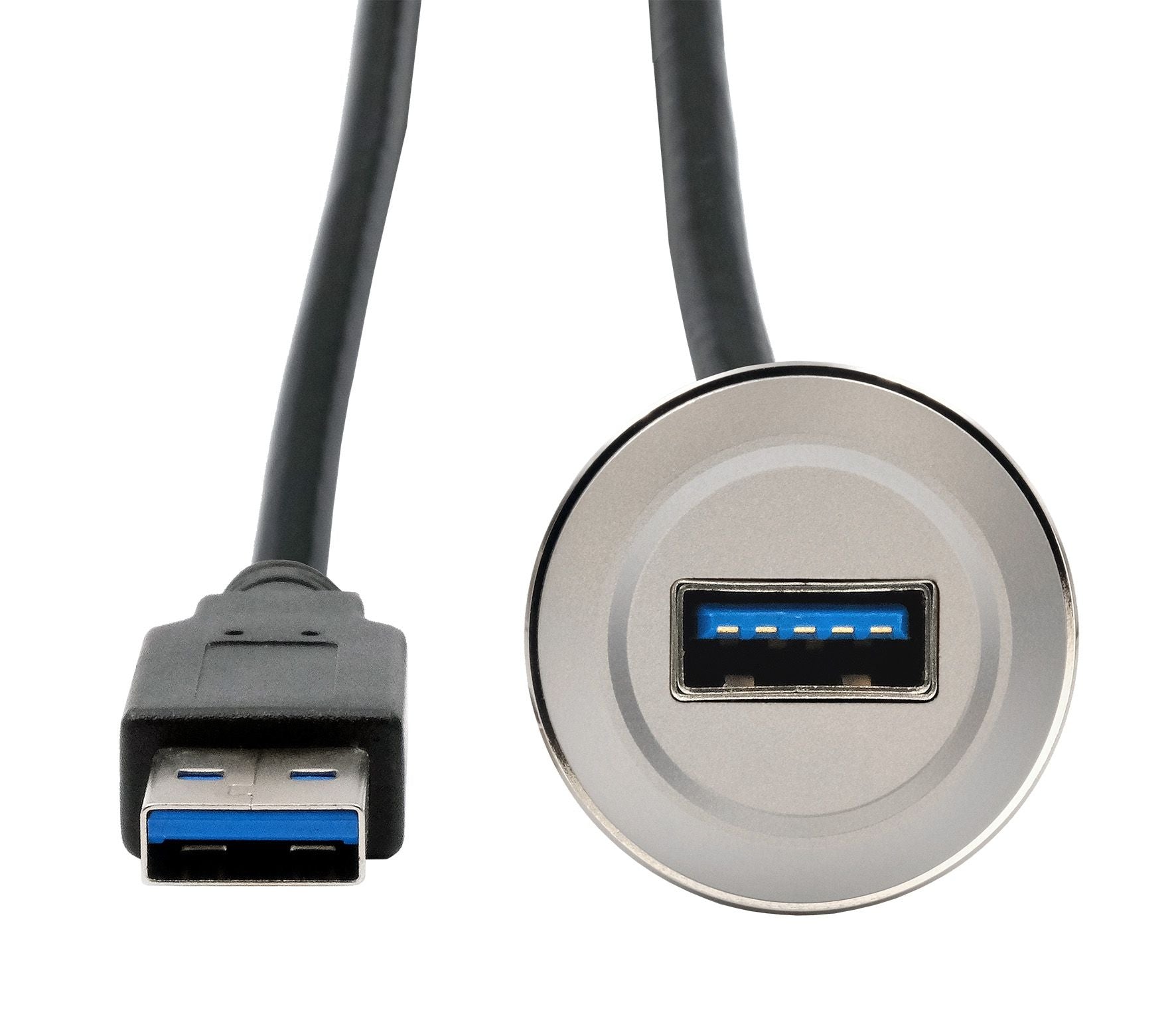 EXSYS USB-Adapter USB-A auf USB-A – USB 3.2 Gen 1 (5 Gbit/s) – Metallverstärkt – Schwarz/Silber