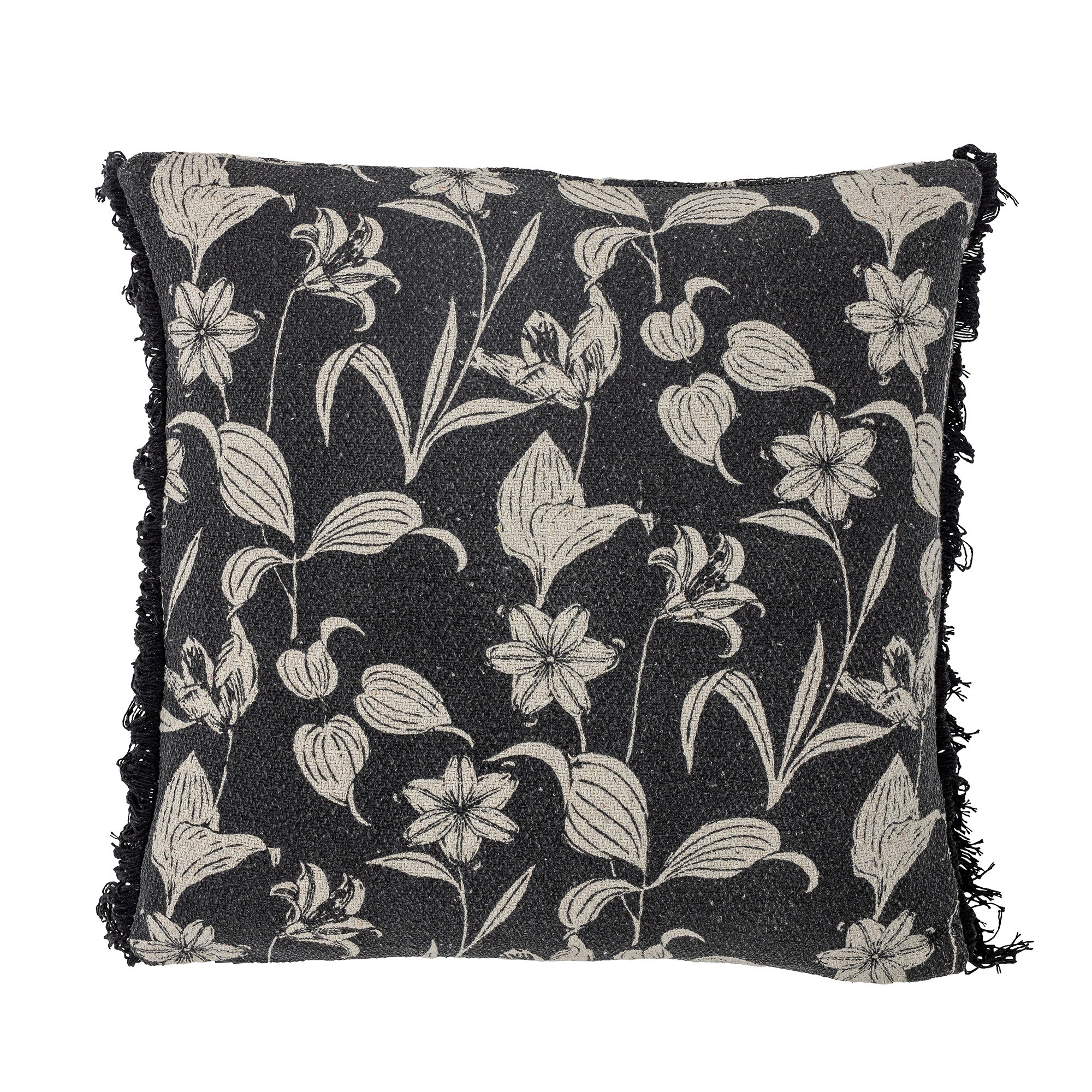 Bloomingville Kissen – 50 × 50 cm – Recycelte Baumwolle, Schwarz